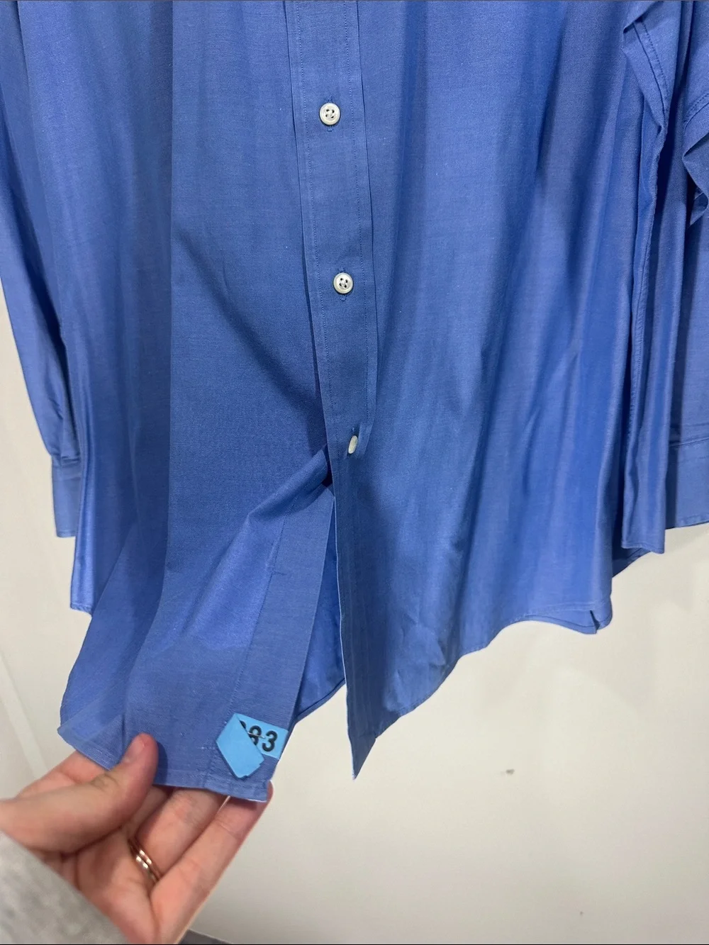 Polo by Ralph Lauren Men's Royal Blue Button-Up Dress Shirt 17.5-35 Cotton
